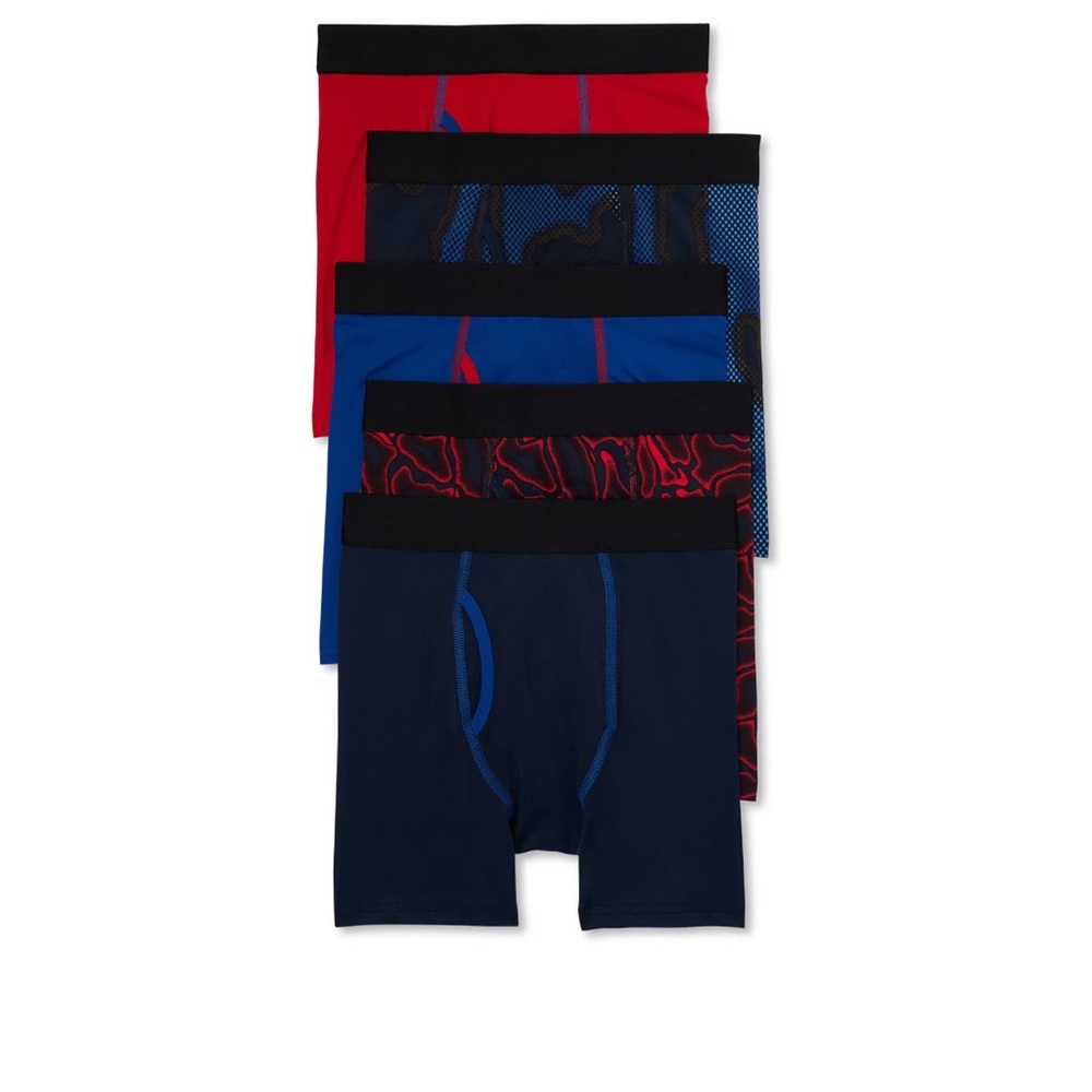 NEW Athletic Works Boys Boxer Briefs 5 Pack Multicolor   Medium 8 OR XL 14/16